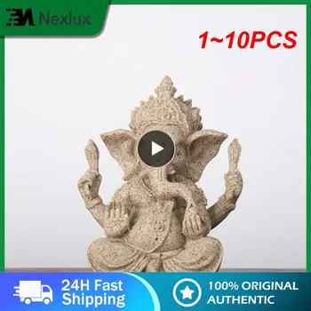 1-10 шт. MagiDeal Ручная резьба по песчанику Сидящий Будда Божество Слон Индуистская статуя декор фантастически хорошее состояние для коллекции