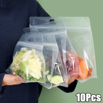 10 / 1шт Многоразовая сумка для хранения продуктов, Герметичные контейнеры для запечатывания, Сумка для свежих продуктов, Контейнеры для хранения в холодильнике Для кухонных принадлежностей