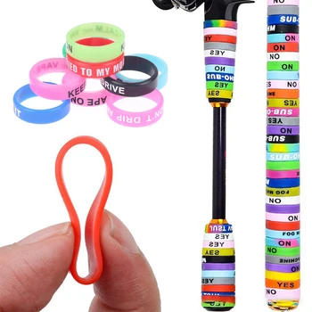 10 шт. разноцветных противоскользящих полос, Силиконовые O-образные кольца для украшений удочки, чехол для рукоятки