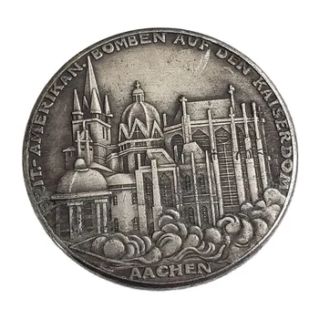 * 1943 Германия Монета странника, коллекция памятных монет со скелетом Человека и церковным рисунком, ремесла, сувениры, орнамент, монета
