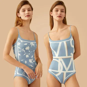 2023 Комплекты бикини для женщин с двусторонней печатью, цельные купальники с двумя сторонами, Монокини, женские купальники для плавания