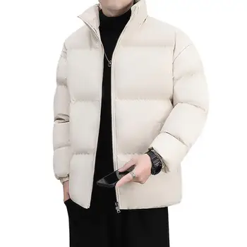 2023 Новая зимняя парка, однотонная мужская куртка большого размера, теплое ветрозащитное утолщенное тонкое пальто, повседневный топ, модный бутик