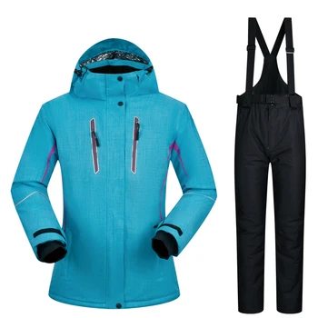 2023 Новый лыжный костюм, женские зимние куртки и брюки для сноуборда, теплые водонепроницаемые комбинезоны для катания на лыжах на открытом воздухе, защищающие от ветра