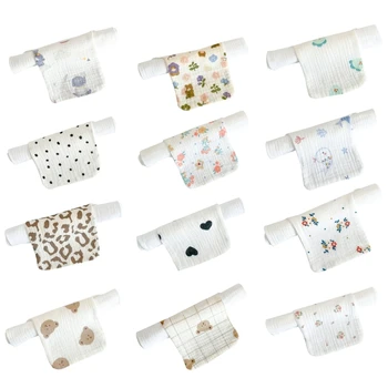 2024 Новое 4-слойное детское полотенце от пота для новорожденных малышей, милое хлопчатобумажное полотенце, впитывающее пот, влажные салфетки для спины, товары для младенцев