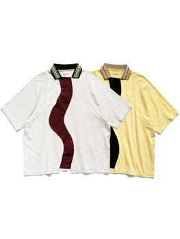 23SS KAPITAL Hirata и Hongri Повседневные Летние мужские рубашки с волнистым отворотом и короткими рукавами из хлопка с бамбуковым узлом в тон для мужчин