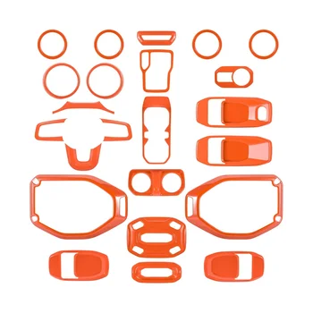 23ШТ Полный Комплект Внутренней отделки Jeep Wrangler JL Gladiator JT 2018-2023 Аксессуары (Оранжевый)