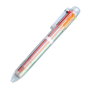 50ШТ Прозрачная 6-цветная шариковая ручка милые студенческие канцелярские принадлежности средняя масляная ручка цветные шариковые ручки