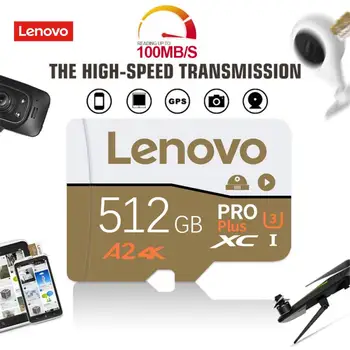 Lenovo 2TB 1TB Карта Памяти 128 ГБ Высокоскоростная Флэш-карта TF SD Card 512 ГБ 256 ГБ Маленькая TF SD Флэш-Карта памяти 64 ГБ Для Nintendo Switch