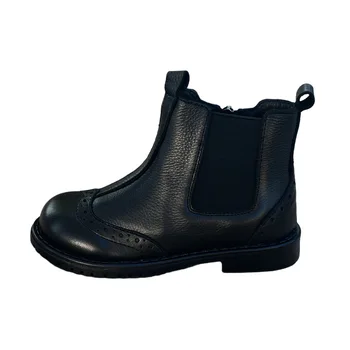 MODX/ Осенне-зимние детские ботинки из натуральной кожи для мальчиков, сапоги для верховой езды, короткие ботинки для девочек, детская обувь из мягкой воловьей кожи, Размер 23-36