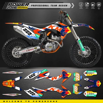 PowerZone Мотоциклетная Команда Графическая Наклейка Комплект Наклеек Для KTM SX SXF MX 2013-2015 EXC XCW Enduro 2014-2016 от 125 до 500cc 109