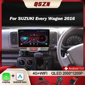 QSZN для Suzuki Every Wagon 2016 Автомагнитола Мультимедиа Видео Навигация GPS Авто Стерео Android 13 Carplay Без головного устройства 2din 4G