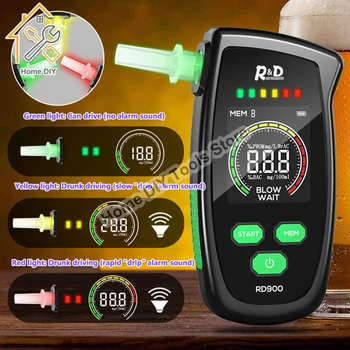 R & D RD900, новый цифровой тестер алкоголя в выдыхаемом воздухе, мини-профессиональный полицейский тестер алкоголя в выдыхаемом воздухе, Анализатор вождения в нетрезвом виде, ЖК-экран