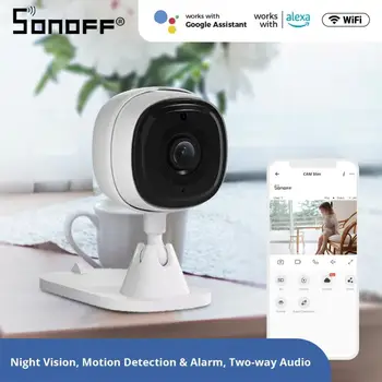 Sonoff CAM Slim WiFi Camera Mini 1080P Камера наблюдения, Двусторонняя звуковая сигнализация движения, Интеллектуальная домашняя безопасность Alexa Google Assistant
