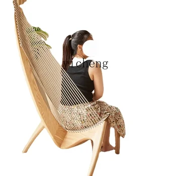 XL Одноместное кресло с откидной спинкой из массива дерева, стул для гостиничного зала B & B Log
