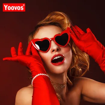 Yoovos 2023, Классические солнцезащитные очки ярких цветов, Женские винтажные солнцезащитные очки класса люкс в виде сердца, Пластиковые уличные очки в стиле ретро Oculos De Sol Gafas