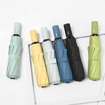 Автоматический зонт с 8 костями, полностью автоматический 3-х складной зонт от солнца, зонт для женщин, зонт для девочек, зонты, защищенные от ультрафиолета, долговечные
