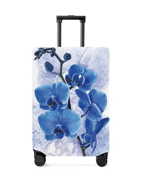 Акварельный синий цветок Фаленопсис Защитный чехол для дорожного багажа Дорожные аксессуары Чемодан Эластичный Пылезащитный чехол Защитный рукав