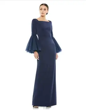 Атласные вечерние платья с рукавами, свадебное платье для гостей длиной до пола, вечерние халаты Abendkleider для женщин 2023