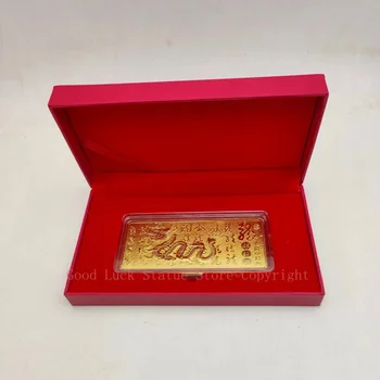 бесплатная доставка 2024 Новый Благоприятный Золотой Королевский дракон, металлический талисман, подарочная коробка для бизнес-фестиваля, приносящий удачу и процветание