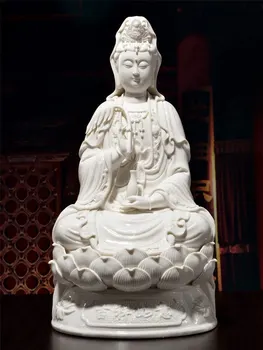 Буддизм Эффективная защита, Высококачественный нефритовый Фарфор, Гуаньинь, Авалокитешвара, ДОМАШНЯЯ святыня Бога Будды, алтарь, статуя Фэн-ШУЙ
