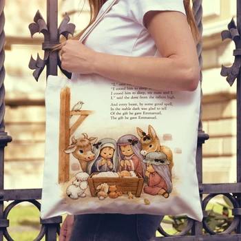 Веселого Рождества, Мультяшная детская сумка-тоут для девочки, повседневная холщовая женская сумка для покупок, Рождественский подарок для детей