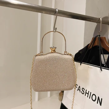 Вечерние сумки через плечо с бриллиантовой пряжкой и цепочкой 2024 Модные Женские Сумки Bolso Bandolera De Mujer