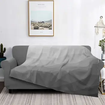 Градиентное Красочное одеяло, фланелевое, всесезонное, серое, с геометрическим сетчатым рисунком, Пледы для кровати, уличный коврик