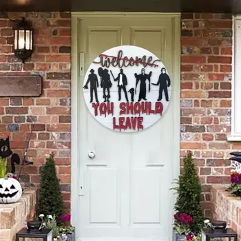 Декор на Хэллоуин, вешалка для дверей ужасов, Удобная сборка, Многоцелевой 12-дюймовый декор фермерского дома, деревянный материал для прихожей