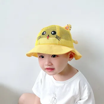 Детские сетчатые шляпы-ведерки на возраст от 3 месяцев до 5 лет, детская пляжная солнцезащитная кепка с широкими полями, незаменимая солнцезащитная кепка для улицы