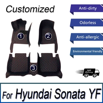 Для Hyundai Sonata YF 2014 2013 2012 2011 Автомобильные коврики для укладки интерьера на заказ Водонепроницаемые чехлы Кожаные ковры для украшения