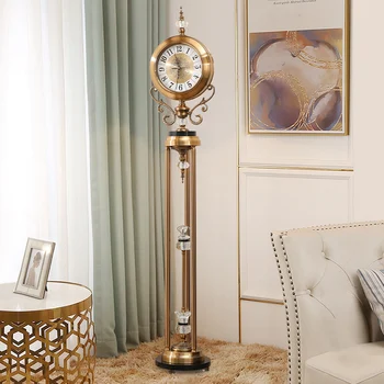 Европейские металлические напольные часы Американские роскошные бытовые вертикальные декоративные часы вилла гостиная часы роскошные кварцевые часы