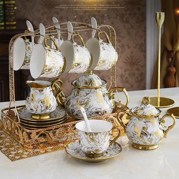 Европейский керамический кофейный сервиз с кофейной чашкой Британский сервиз из послеобеденной чайной чашки с камелией