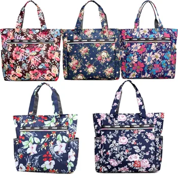 Женская сумка для ланча, сумки для студенческого пикника с принтом флоры, водонепроницаемая сумка, сумки-тоут большой емкости