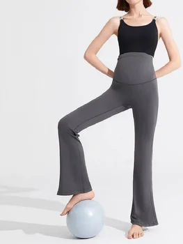 Женские брюки для йоги для беременных, для работы, для отдыха, эластичные расклешенные брюки для беременных, брюки для деловой повседневной носки
