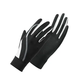 Женские перчатки Летние Женские Солнцезащитные перчатки из ледяного шелка с защитой от ультрафиолета, Сетчатые Дышащие Перчатки для вождения с сенсорным экраном на кончиках пальцев