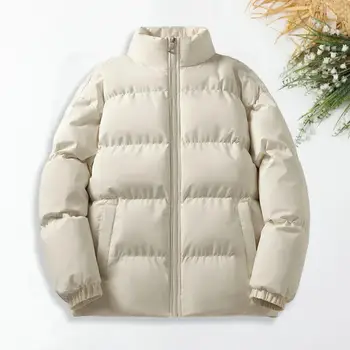 Женское зимнее хлопчатобумажное пальто с толстой подкладкой, теплое, морозостойкое хлопковое пальто унисекс, воротник-стойка, защита шеи, уличное пальто унисекс