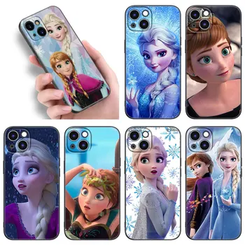 Замороженная Принцесса Красавица Эльза Чехол Для Телефона Apple iPhone 12 13 Mini 11 14 15 Pro Max 7 8 Plus X XR XS SE 2020 2022 Черный Чехол