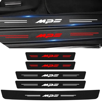 Защитные наклейки на педаль двери автомобиля из углеродного волокна для Mazda MPS Logo 2023, Порог багажника, Бампер, Порог, Защитные наклейки