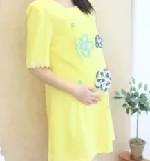 зеленый 2023 Размер футболки для беременных Новая мама, Большая худенькая Девочка, Загрузка одежды для беременных