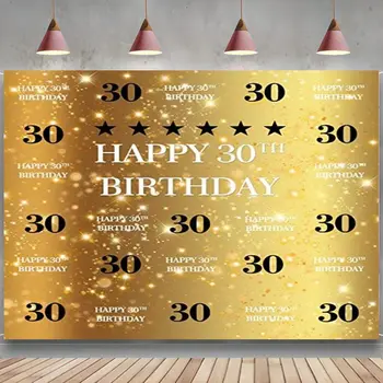 Золотой фон для фотосъемки на 30-й день рождения, Золотая вспышка, украшение вечеринки, баннер, Фотобудка, Реквизит для съемочной студии