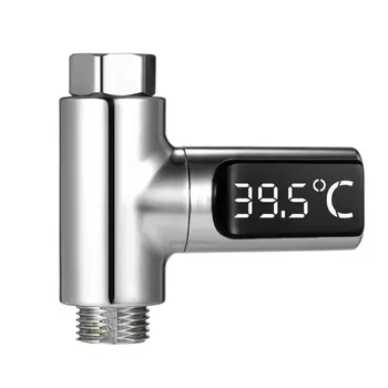 Измеритель температуры воды со светодиодным дисплеем по Цельсию, пластиковый Электрический термометр для душа с вращением на 360 градусов