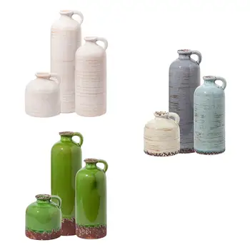Керамическая ваза для цветов из 3 предметов, товары для домашнего декора, художественная керамическая настольная ваза для композиции из сухих цветов на новоселье, свадьбу