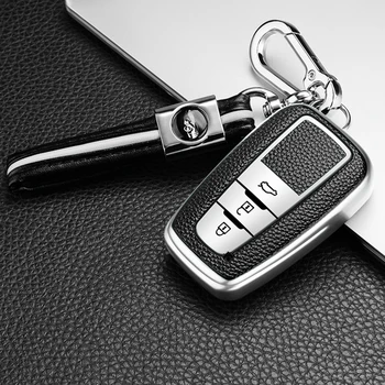 Кожаный чехол для ключей автомобиля из ТПУ с 3 кнопками для Toyota Camry Corolla CHR Prado 2017-2022 Prius RAV4 Shell Fob Брелок Аксессуары