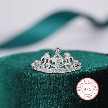 Кольцо из стерлингового серебра 925 пробы для женщин, роскошные ювелирные кольца в форме короны, Обручальные кольца, высококачественные вечерние украшения, Обручальное кольцо