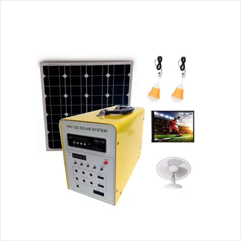 Комплект солнечного освещения Pay as you go домашняя энергосистема с фотоэлектрической панелью 40 Вт