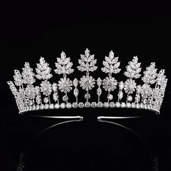 Корона ХАДИЯНА Великолепные Кристаллы Принцесса тиара свадебные Диадемы Свадебные Аксессуары Для Волос BC4950