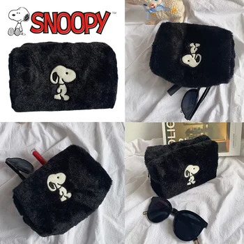 Косметичка Snoopy, портативная сумка для хранения макияжа, женские кошельки, органайзер для макияжа на молнии большой емкости, сумка для канцелярских принадлежностей, ручка