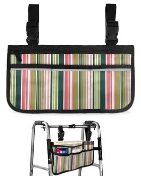 Красочная полосатая текстурная сумка для инвалидной коляски с карманами, подлокотники, боковые сумки, Прогулочная рама для электрического скутера, сумка для хранения