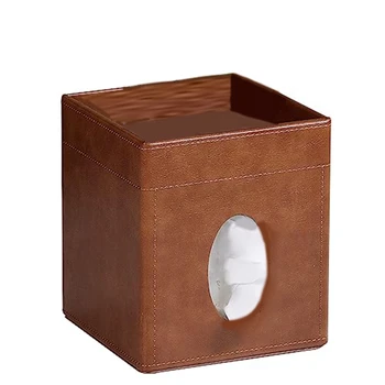 Крышка коробки для салфеток, держатель коробки для салфеток из искусственной кожи для ванной комнаты, офисный стол, декоративный органайзер для салфеток