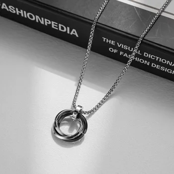 Модное мужское ожерелье из титановой стали с крутым многослойным кулоном в крутом стиле, модный ювелирный бутик, властный подарок